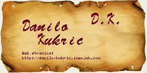 Danilo Kukrić vizit kartica